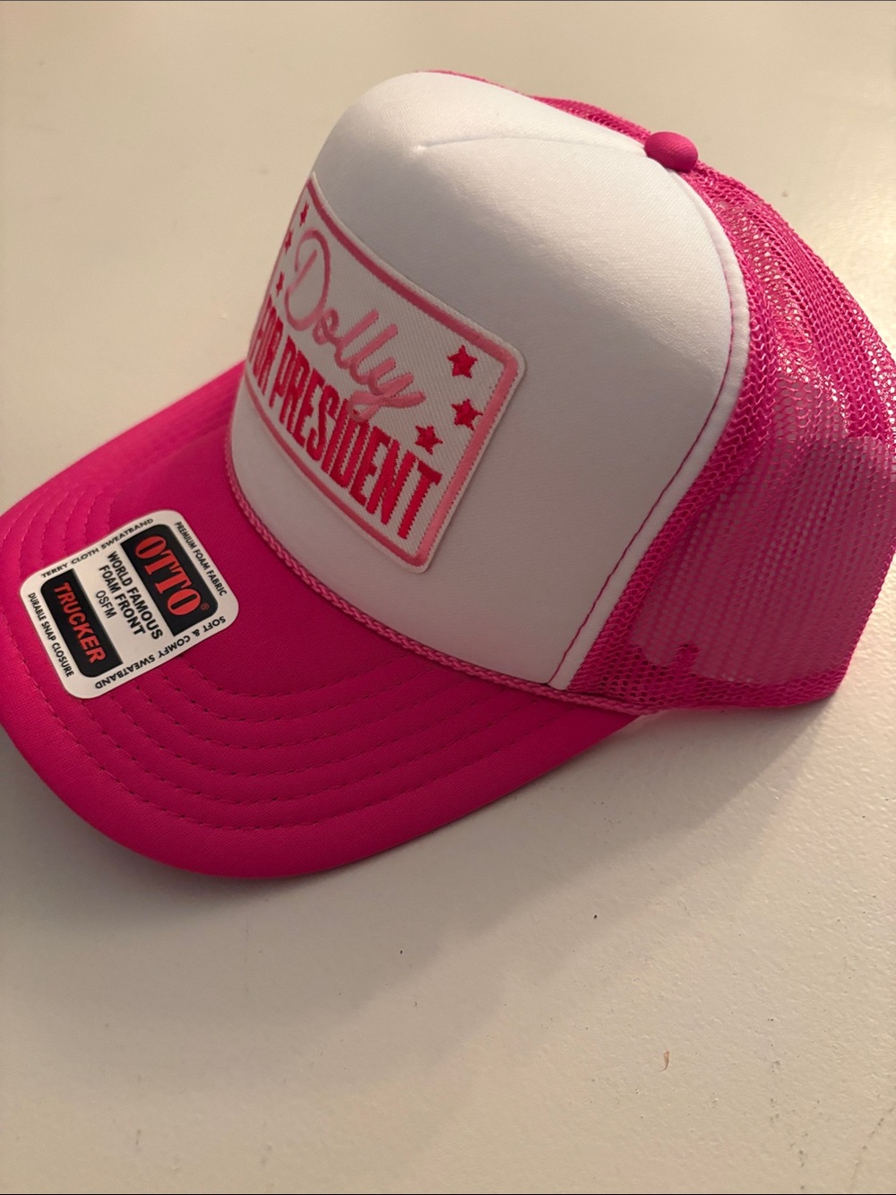 OTTO Pink 'Dolly For President' Trucker Hat - Picture 2 of 3